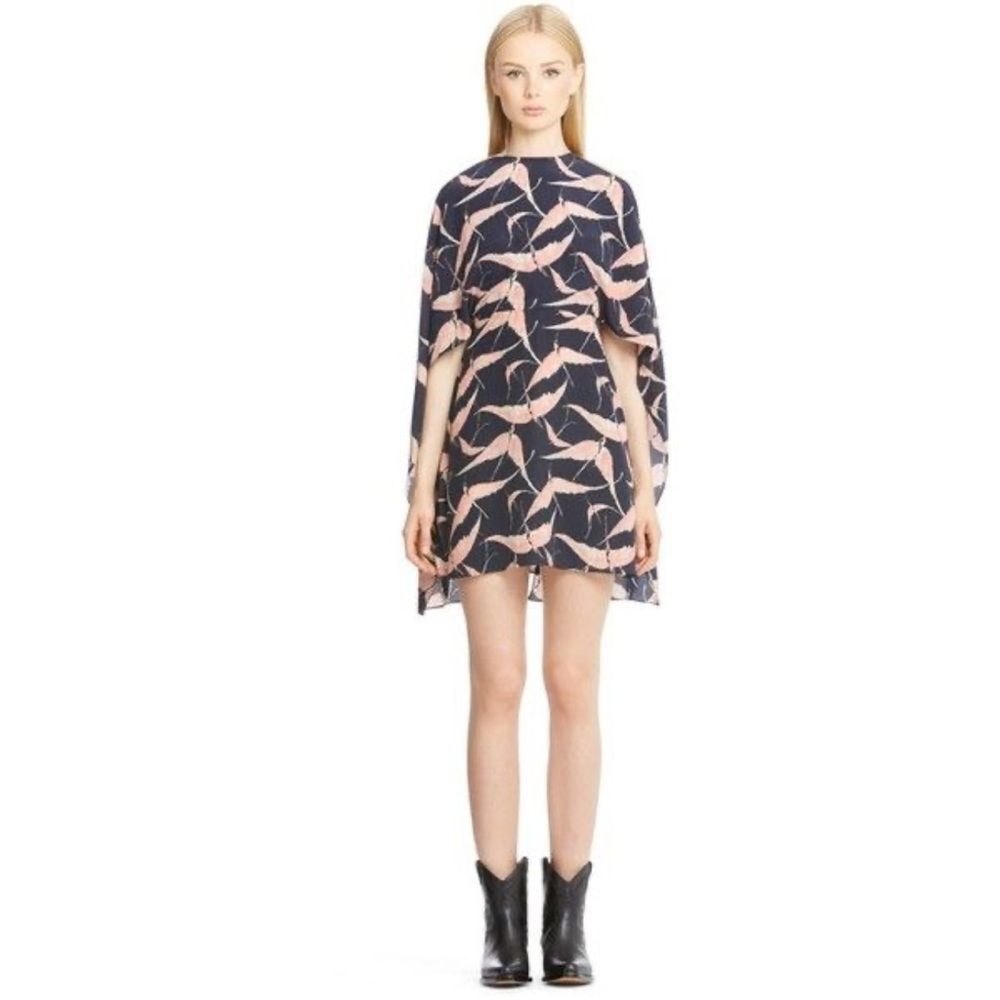 NWOT Valentino bird print cape dress - Picture 5 of 13